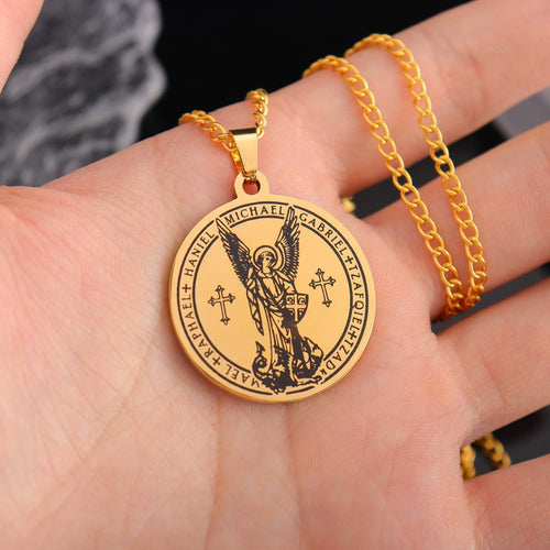 Archangel St. Michael Medallion Necklace-Connect with Celestial