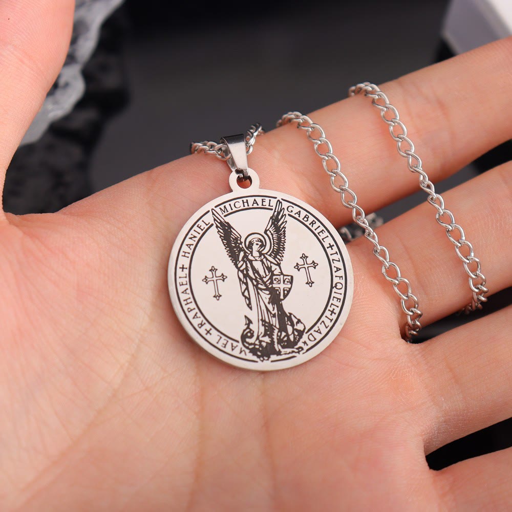 Archangel St. Michael Medallion Necklace-Connect with Celestial