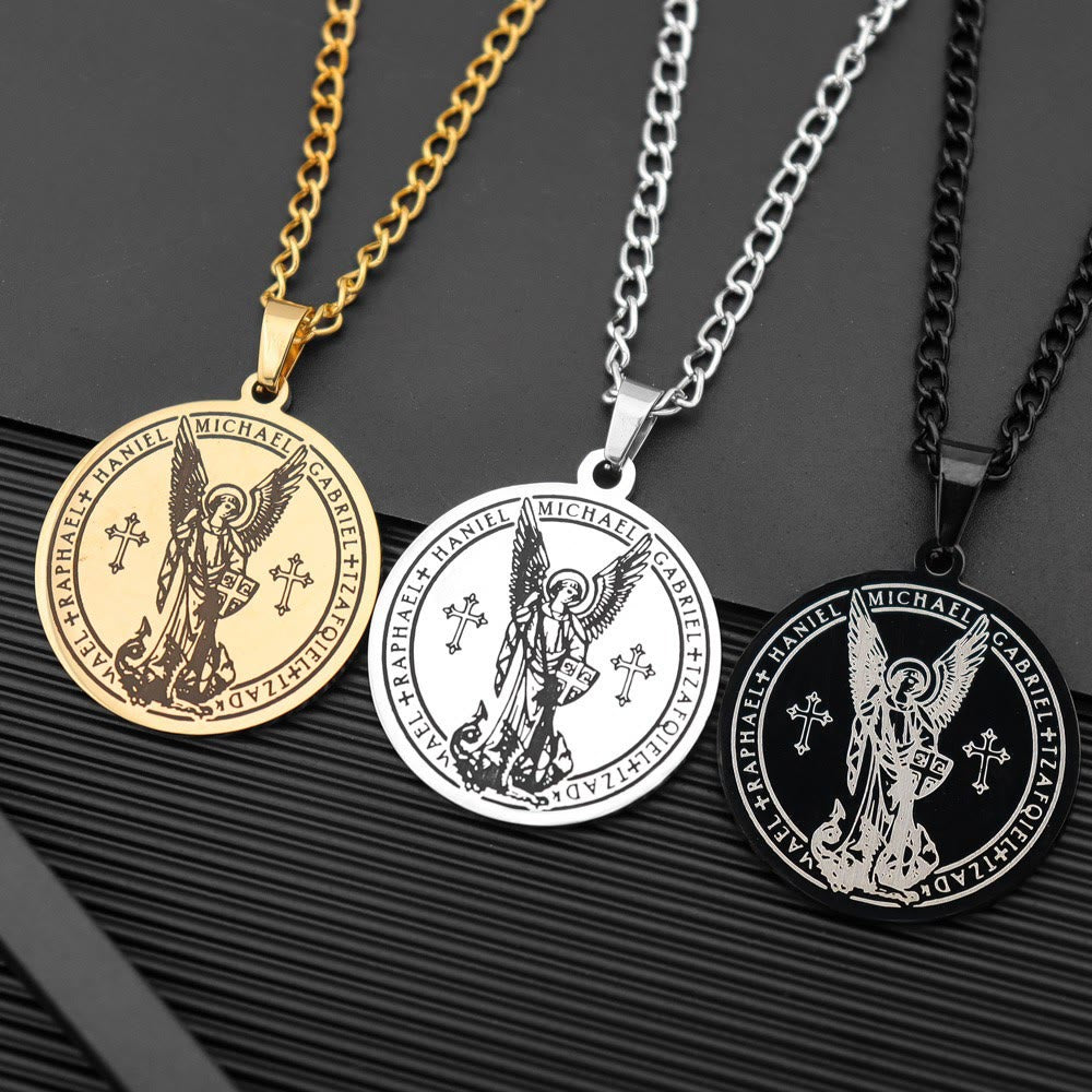 Archangel St. Michael Medallion Necklace-Connect with Celestial