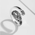 Adjustable 925 Sterling Silver Engraved Cross Ring-Elegance