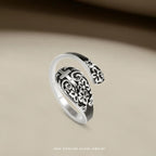 Adjustable 925 Sterling Silver Engraved Cross Ring-Elegance