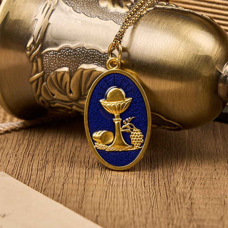Red & Blue Eucharistic Chalice Necklace-Keep Your Faith Close