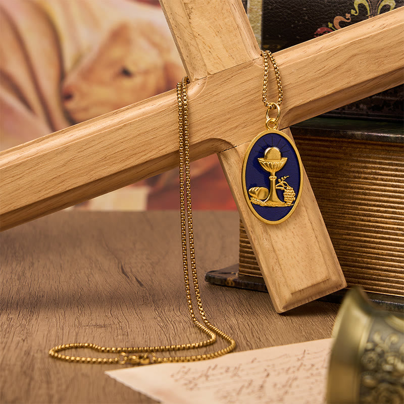 Red & Blue Eucharistic Chalice Necklace-Keep Your Faith Close