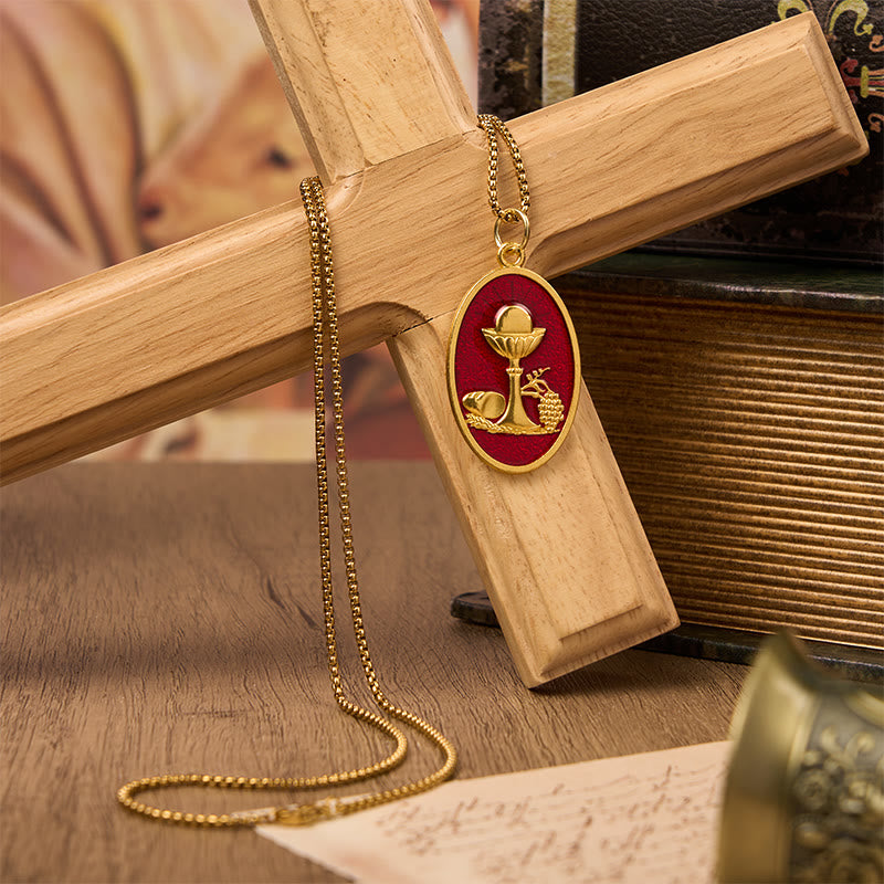 Red & Blue Eucharistic Chalice Necklace-Keep Your Faith Close