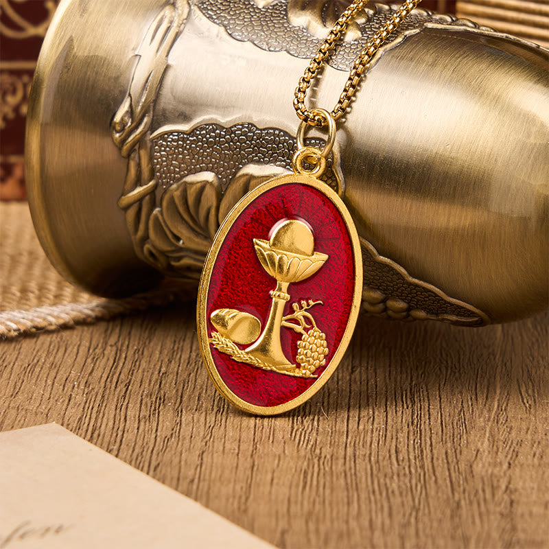 Red & Blue Eucharistic Chalice Necklace-Keep Your Faith Close