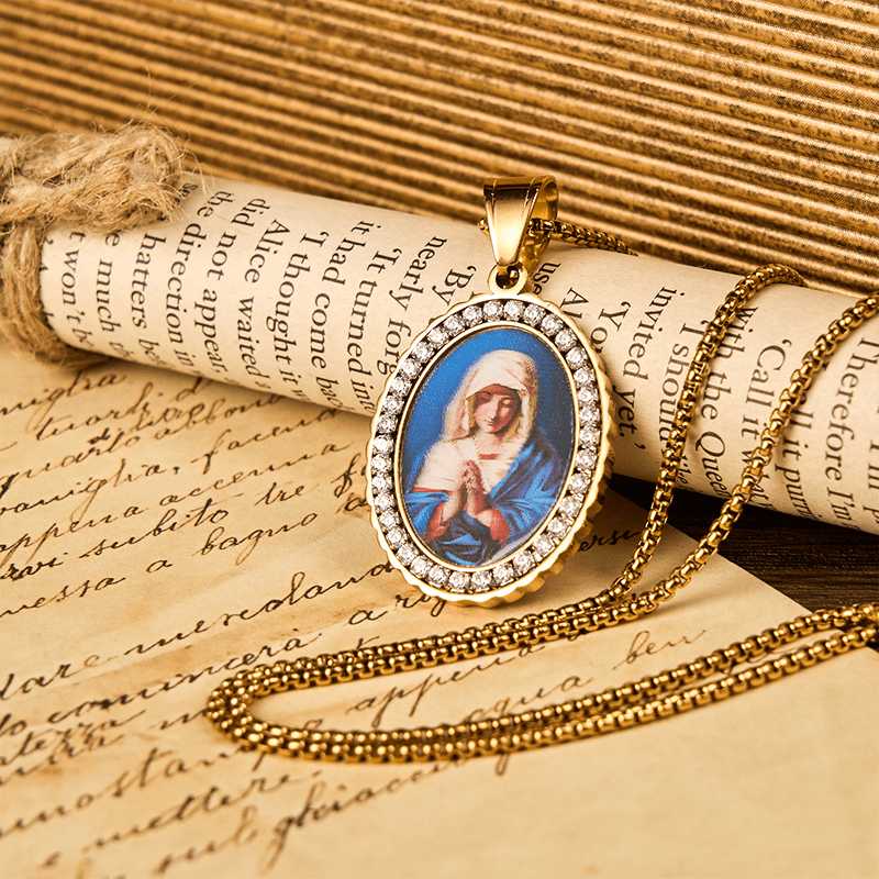Our Lady Pray For Us-Holy Mary in Prayer Necklace A Profound Symbol