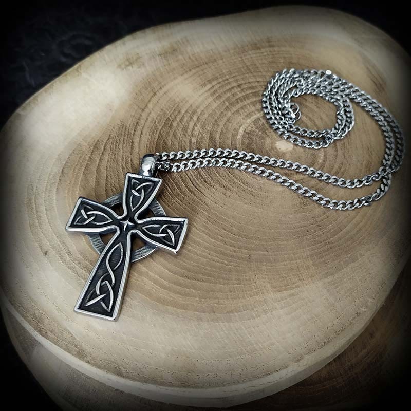Vintage Trinity Sacred Celtic Cross Necklace