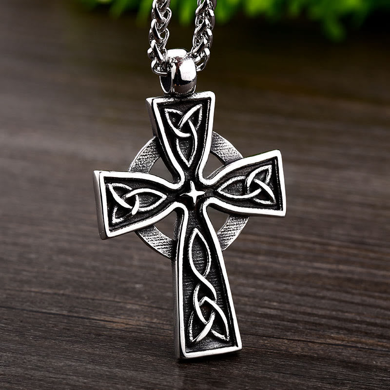 Vintage Trinity Sacred Celtic Cross Necklace