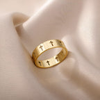 Divine Gold Cross Ring