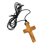 Handmade Olive Wood Cross Necklace
