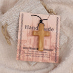 Handmade Olive Wood Cross Necklace