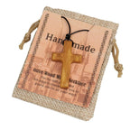 Handmade Olive Wood Cross Necklace