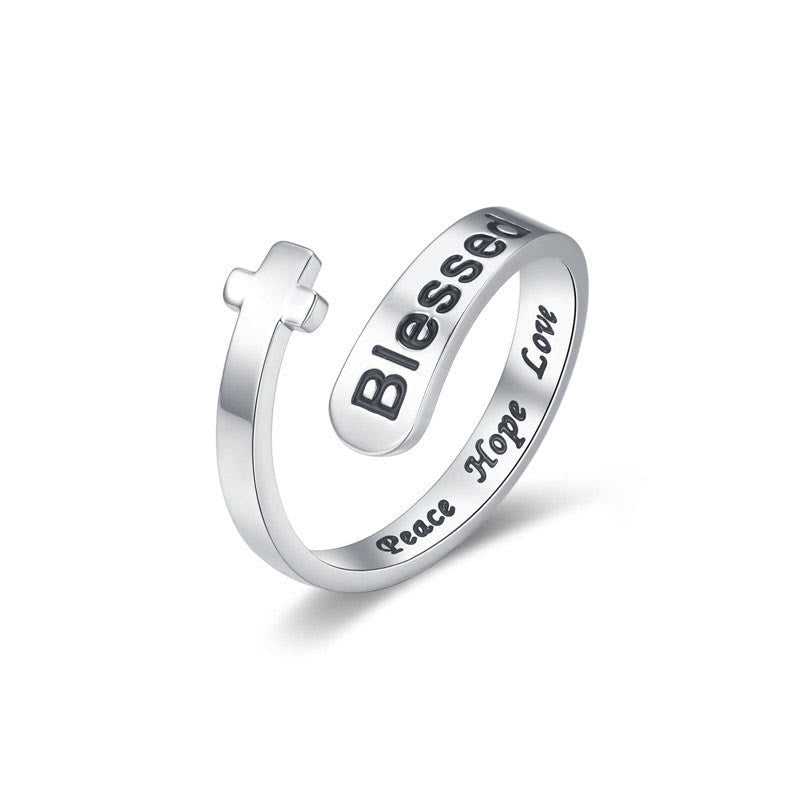 Blessed Cross Adjustable Faith Ring