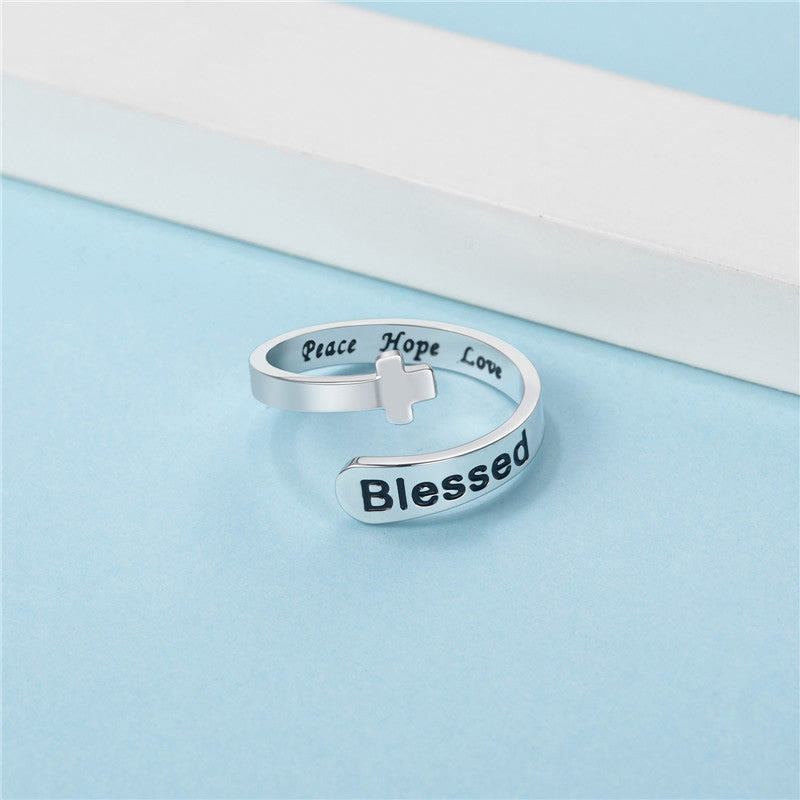 Blessed Cross Adjustable Faith Ring