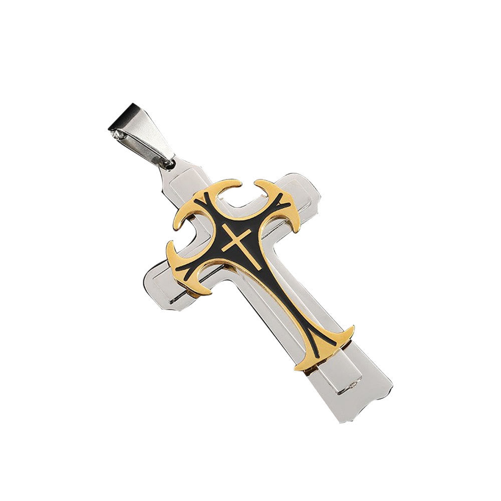 3 Color Faith and Courage Cross Necklace