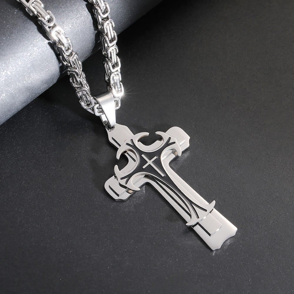 3 Color Faith and Courage Cross Necklace