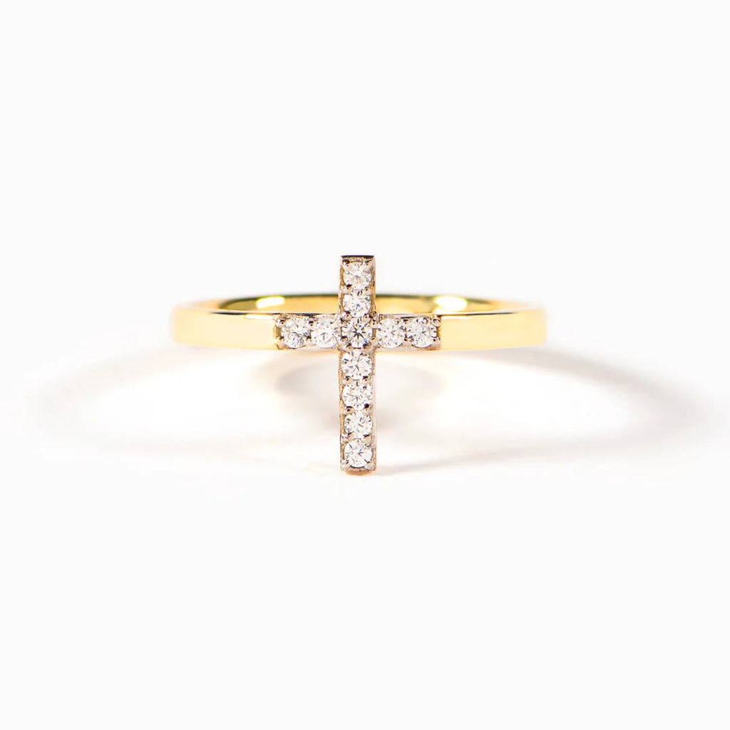925 Silver Cross & "Trust God" Ring