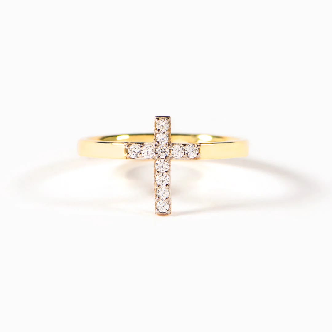 925 Silver Cross & "Trust God" Ring
