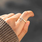 925 Silver Cross & "Trust God" Ring