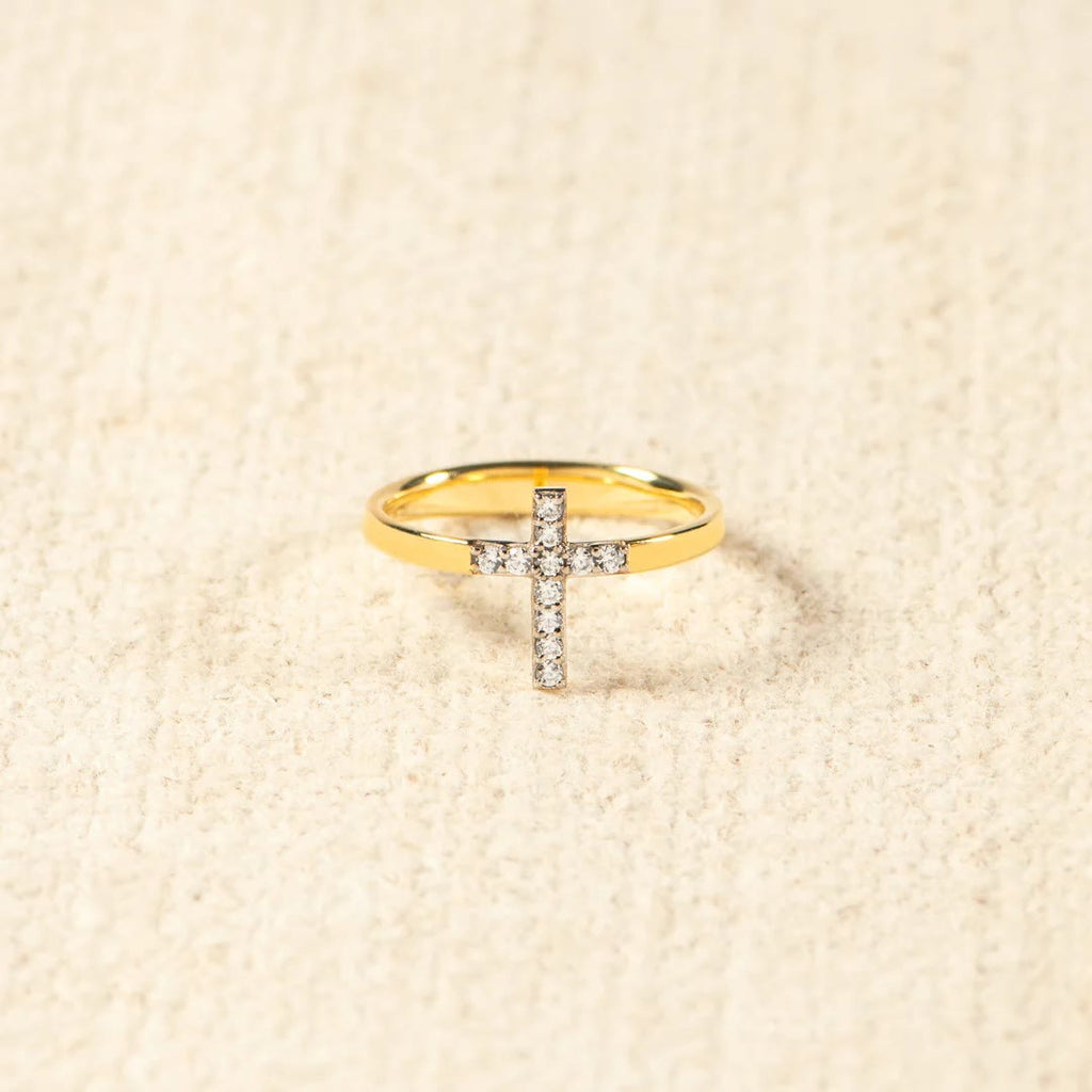 925 Silver Cross & "Trust God" Ring