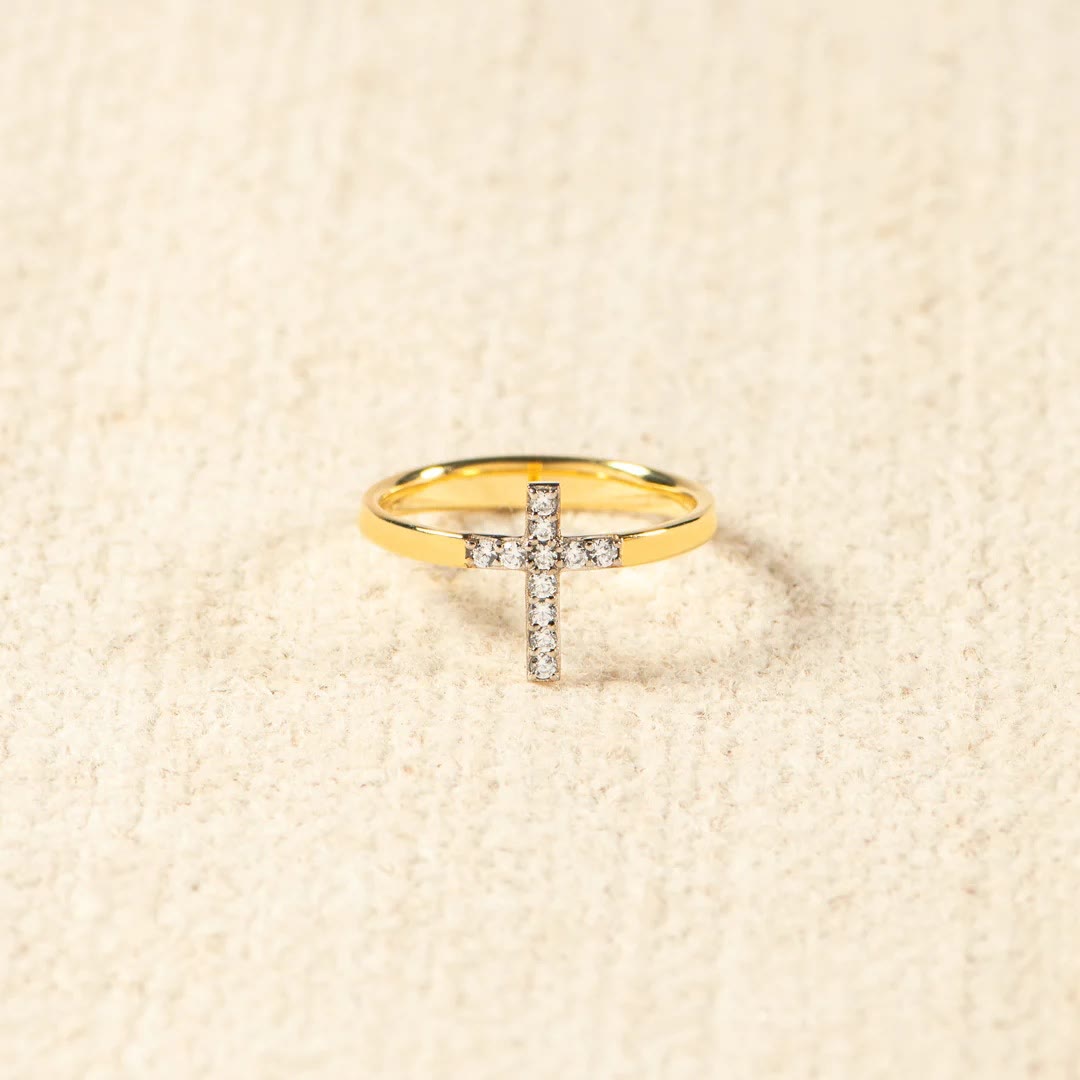 925 Silver Cross & "Trust God" Ring