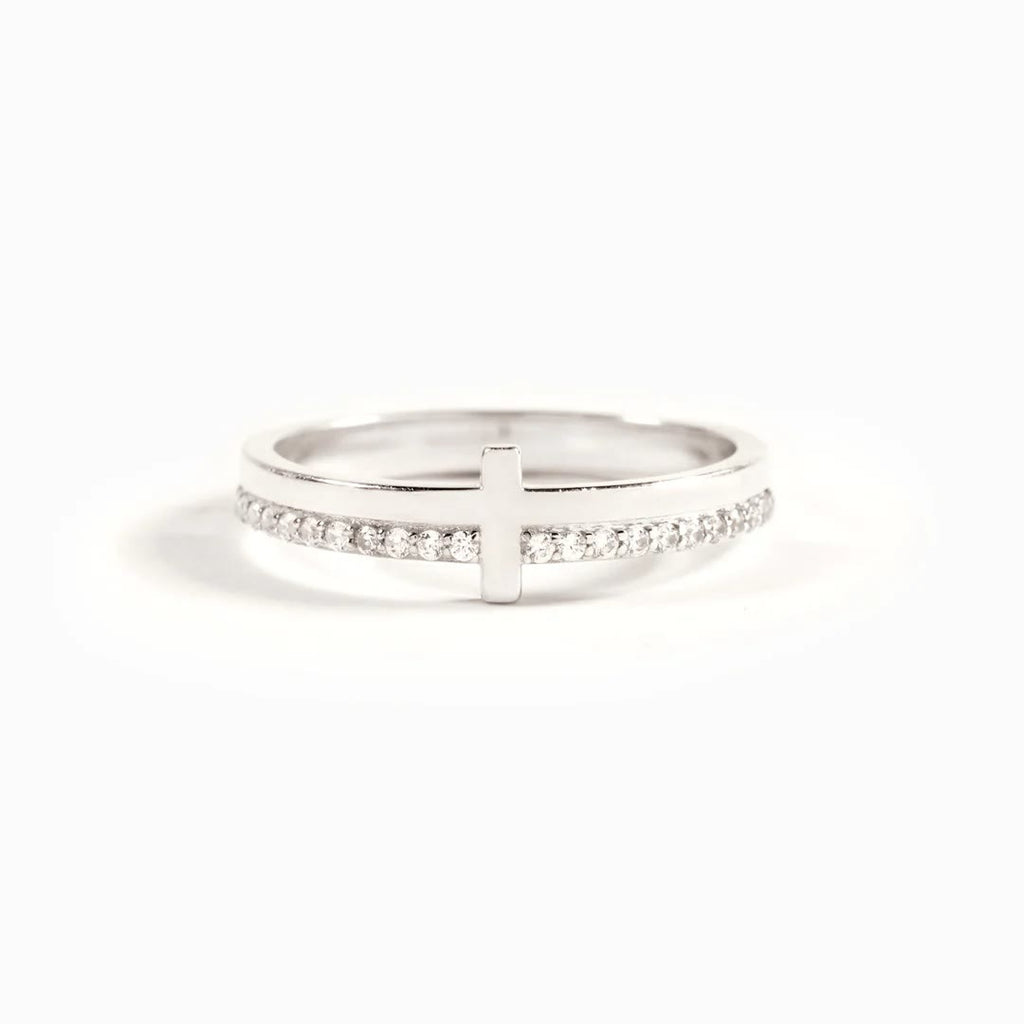 925 Silver JESUS & Cross "Pray" Ring-Drawing Divine Power through
