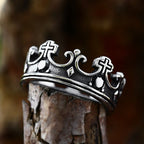 4colors The Crown of Faith Cross Ring-Red Gemstones Set Divine Design