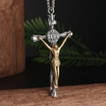 Two-tone Steel Crafted Crucifix Necklace-The Divine Sacrifice