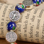 Handcrafted Blue Cloisonné Beads Divine Blessing Bracelet