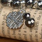 Shiny Black Gallstone Jerusalem-Inspired Bracelet