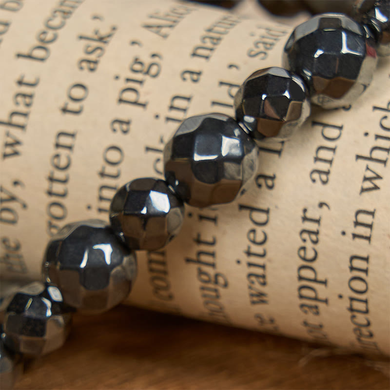 Shiny Black Gallstone Jerusalem-Inspired Bracelet