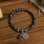 Shiny Black Gallstone Jerusalem-Inspired Bracelet