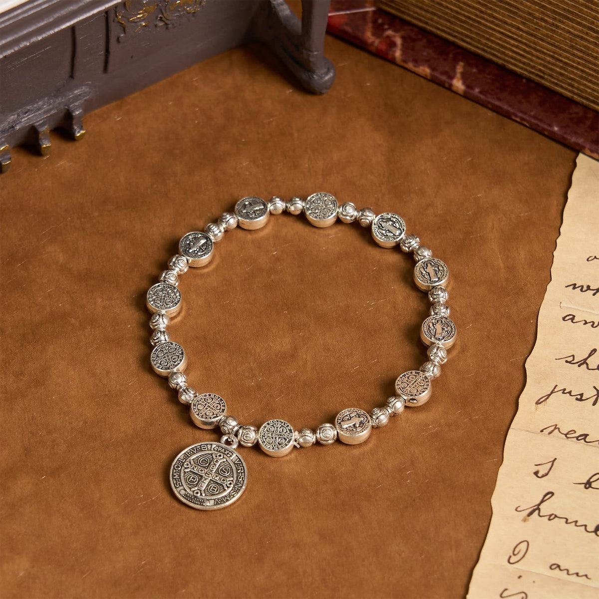 St. Benedict Crucifix Rose Bracelet