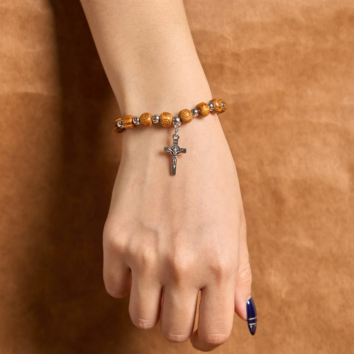 Jesus Icon Crucifix Rose Bracelet
