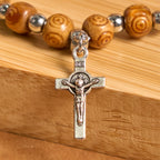 Jesus Icon Crucifix Rose Bracelet