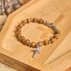 Jesus Icon Crucifix Rose Bracelet