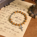 Jesus Icon Crucifix Rose Bracelet