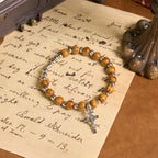 Jesus Icon Crucifix Rose Bracelet