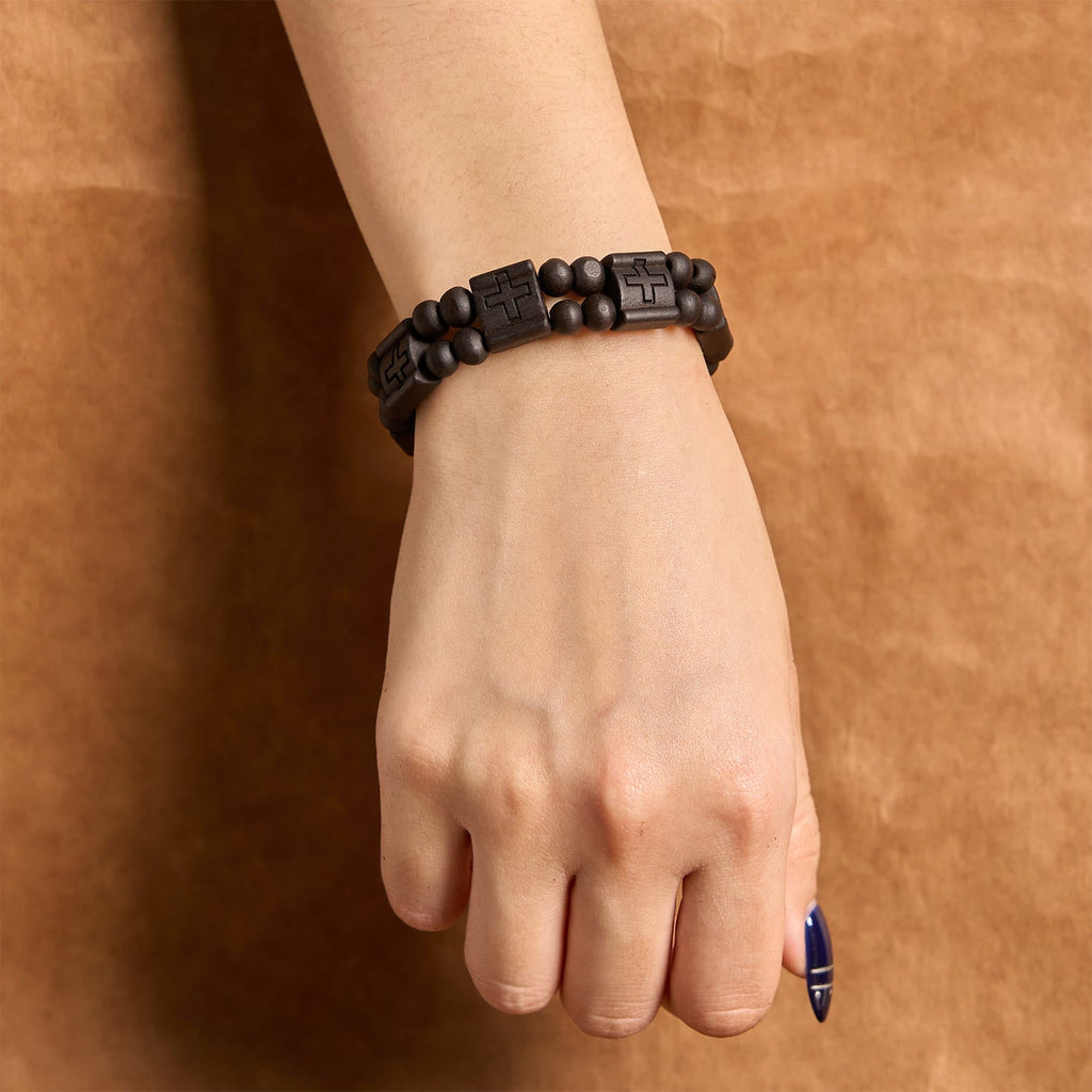 3colors Cross Wooden Bracelet