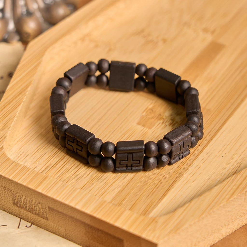 3colors Cross Wooden Bracelet