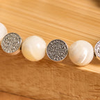 White Beads Crucifix Bracelet