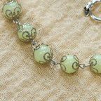 Green Beads Crucifix Rose Luminous Bracelet