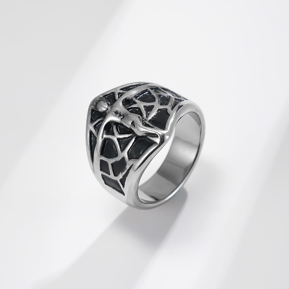 2colors Vintage Spiderweb Jesus Cross Ring-A Blend of Edge and Faith