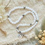 6mm White Bead Miraculous Medal & Crucifix Rosary Bracelet