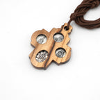 Classic Olive Wood Four Way Cross Necklace