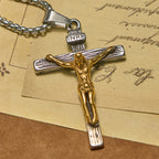 3color Crucifix Pendant Necklace