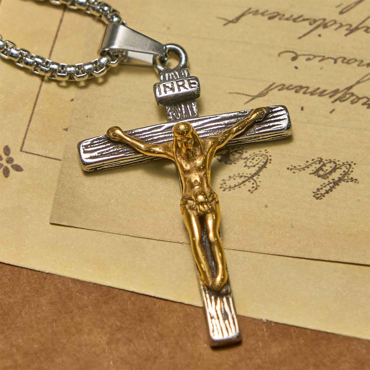 3color Crucifix Pendant Necklace