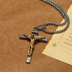 3color Crucifix Pendant Necklace
