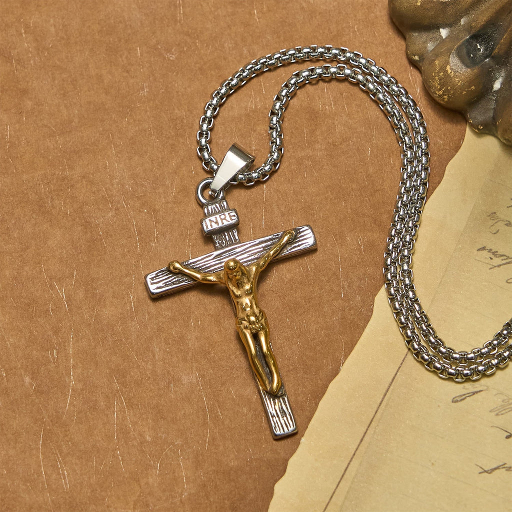3color Crucifix Pendant Necklace
