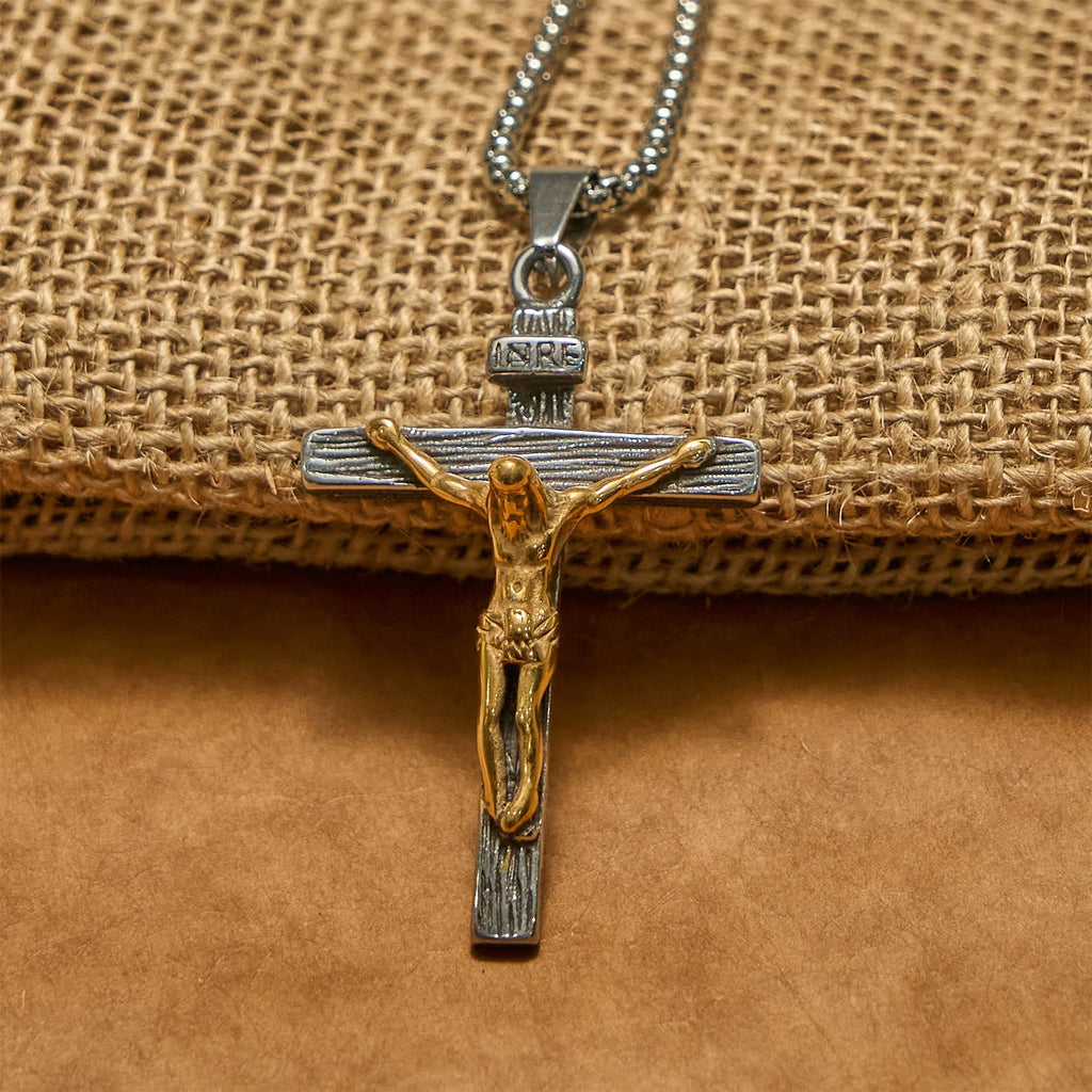 3color Crucifix Pendant Necklace